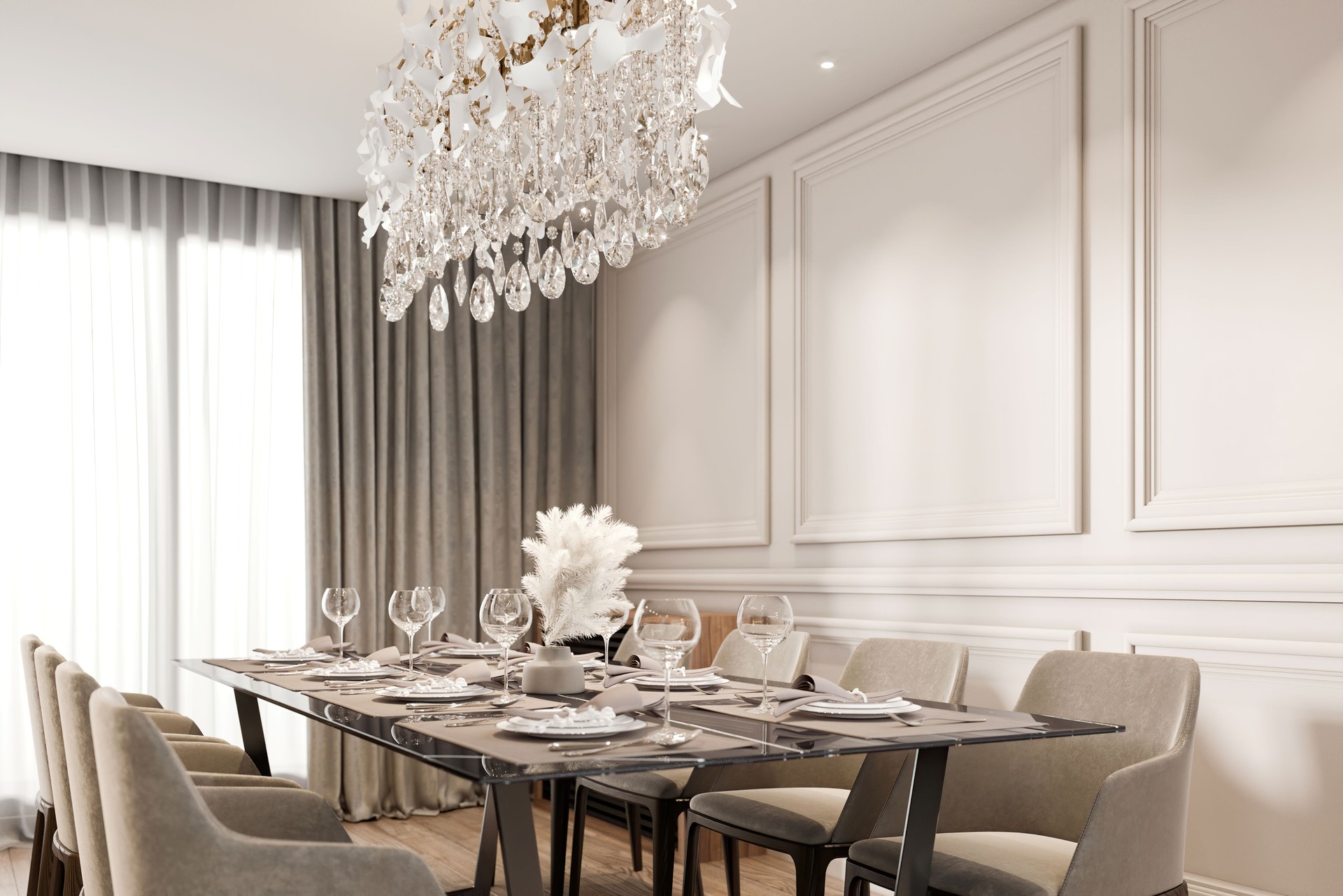 Luxury apartment dining room interor