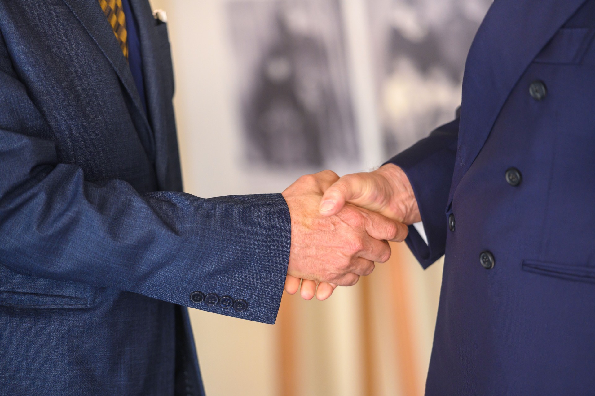 Sincere handshake between two people